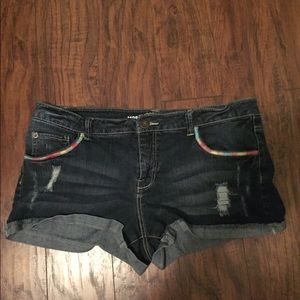 Embroidered Jean Shorts Juniors Plus 17